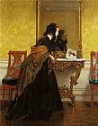 Alfred Stevens Famous Paintings - Le Bouquet